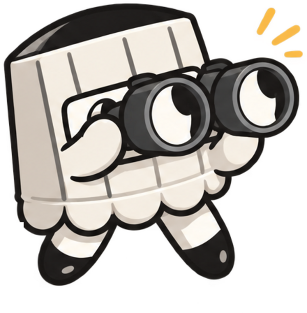 Bucket peering through a pair of binoculars, keeping watch